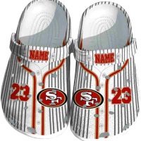 Customized San Francisco 49ers Pinstripe Pattern Crocs