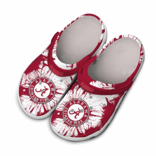 Alabama Crimson Tide Splatter Graphics Crocs