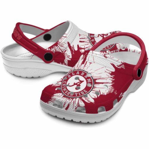 Alabama Crimson Tide Splatter Graphics Crocs
