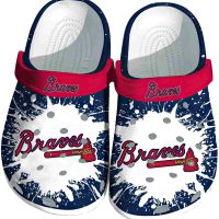 Custom Atlanta Braves Splatter Pattern Crocs