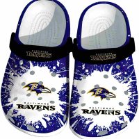 Custom Baltimore Ravens Splatter Background Crocs