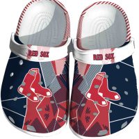 Boston Red Sox Geometric Background Crocs