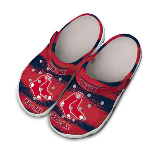 Boston Red Sox Paint Splatter Graphics Crocs