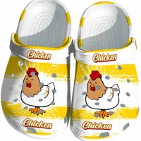 Chicken Paint Splatter Graphics Crocs