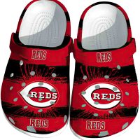 Cincinnati Reds Paint Splatter Graphics Crocs