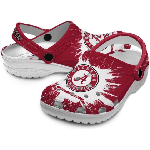Custom Alabama Crimson Tide Splash Pattern Crocs