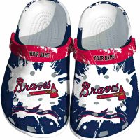 Custom Atlanta Braves Splatter Pattern Crocs