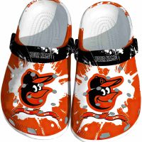 Custom Baltimore Orioles Splash Motif Background Crocs
