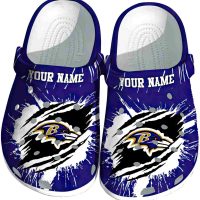 Custom Baltimore Ravens Splatter Background Crocs