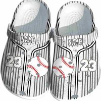 Custom Baseball Pinstripe Pattern Crocs
