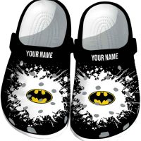 Custom Batman Splatter Background Crocs