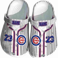 Custom Chicago Cubs Pinstripe Pattern Crocs