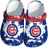 Custom Chicago Cubs Splatter Pattern Crocs