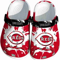 Custom Cincinnati Reds Splatter Pattern Crocs