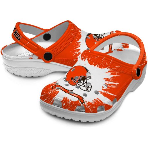 Custom Cleveland Browns Splash Pattern Crocs