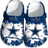 Personalized Dallas Cowboys Splatter Background Crocs