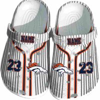 Custom Denver Broncos Pinstripe Pattern Crocs