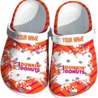 Custom Dunkin Donuts Zigzag Paint Burst Crocs