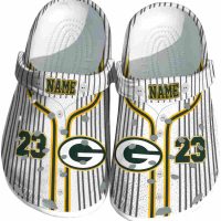Custom Green Bay Packers Pinstripe Pattern Crocs