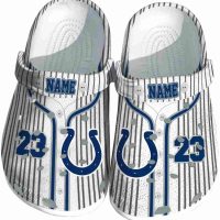 Custom Indianapolis Colts Pinstripe Pattern Crocs