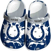 Custom Indianapolis Colts Splatter Pattern Crocs