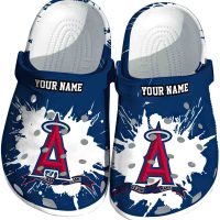 Custom Los Angeles Angels Splattered Paint Design Crocs