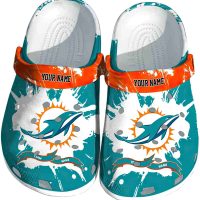 Custom Miami Dolphins Splatter Pattern Crocs