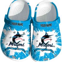 Custom Miami Marlins Splash Pattern Crocs