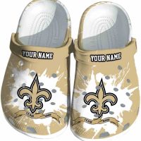 Custom New Orleans Saints Splattered Paint Design Crocs