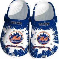 Custom New York Mets Splash Pattern Crocs
