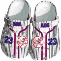 Custom New York Yankees Pinstripe Pattern Crocs