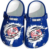 Custom New York Yankees Splash Motif Background Crocs