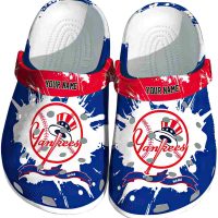 Custom New York Yankees Splatter Pattern Crocs