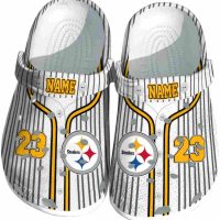 Custom Pittsburgh Steelers Pinstripe Pattern Crocs