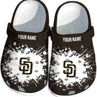 Custom San Diego Padres Splatter Background Crocs