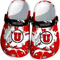 Custom Utah Utes Splatter Pattern Crocs