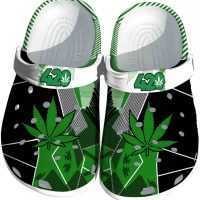 Custom Weed Geometric Background Crocs