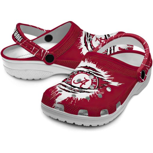Customized Alabama Crimson Tide Splash Motif Background Crocs