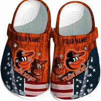 Customized Baltimore Orioles Star-Spangled Side Pattern Crocs