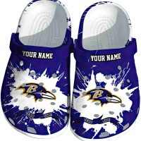 Customized Baltimore Ravens Splattered Paint Design Crocs