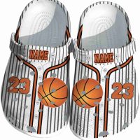 Customized Basketball Pinstripe Pattern Crocs