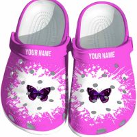 Customized Butterfly Splatter Background Crocs