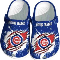 Customized Chicago Cubs Abstract Splash Pattern Crocs