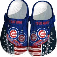 Customized Chicago Cubs Star-Spangled Side Pattern Crocs