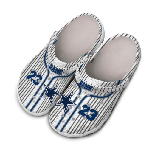 Customized Dallas Cowboys Pinstripe Pattern Crocs