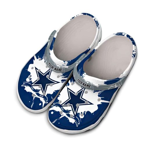 Customized Dallas Cowboys Splatter Pattern Crocs