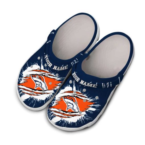 Customized Denver Broncos Abstract Splash Pattern Crocs
