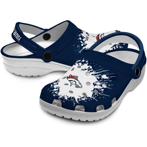 Customized Denver Broncos Splatter Background Crocs