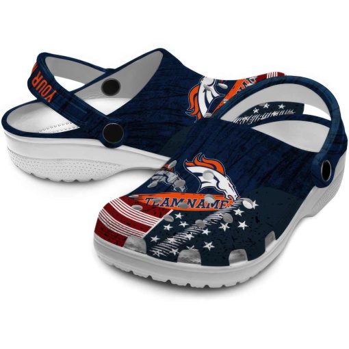 Customized Denver Broncos Star-Spangled Side Pattern Crocs
