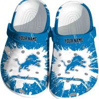 Personalized Detroit Lions Splash Motif Background Crocs